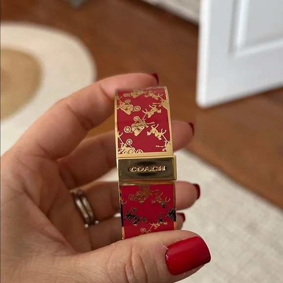 Authentic Signature Coach Hinged Bangle/Bracelet Red - Picture 8 of 12